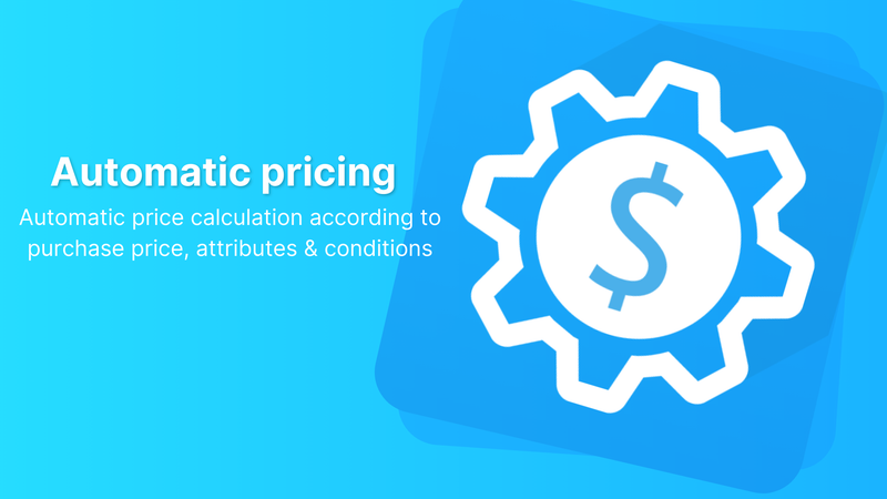 Automatic pricing: price calculation according to purchase price, attributes and conditions